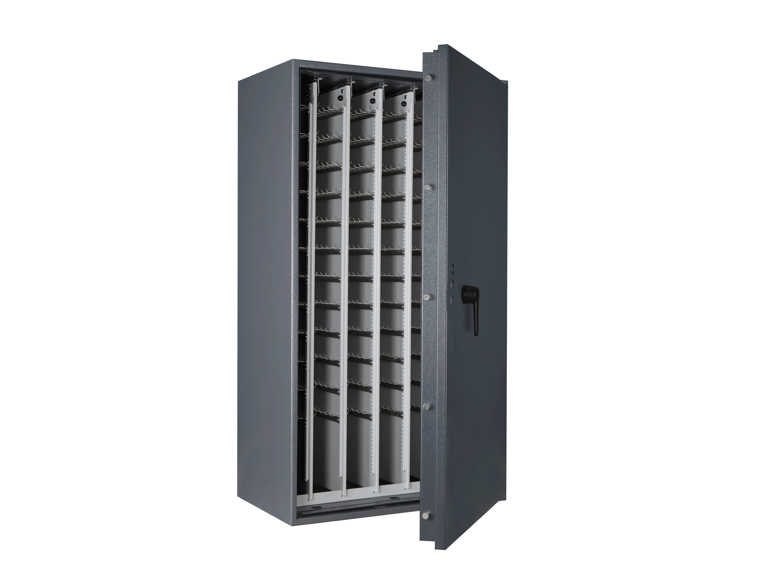 Format STL AS 1008 in RAL 7024, graphitgrau / 45° Grad geöffnet